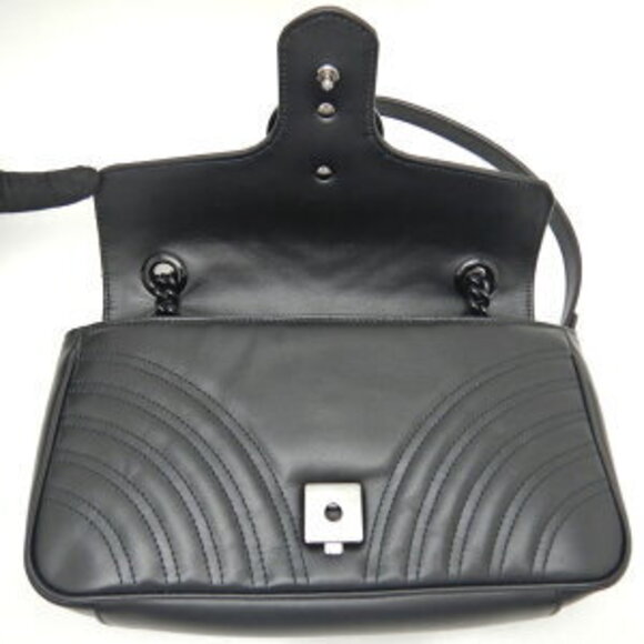 Gucci GG Marmont Shoulder Bag Black Leather - Picture 5 of 10
